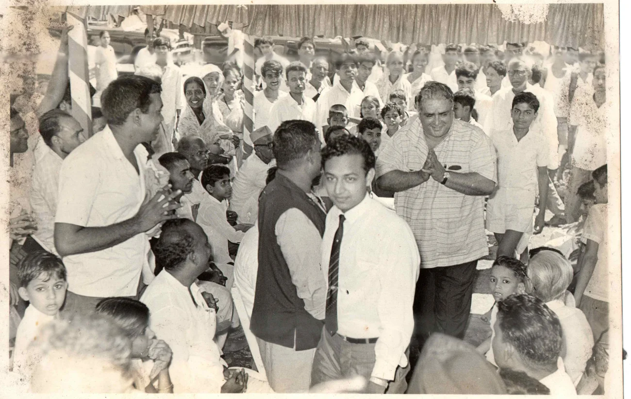 A garlanding ceremony
