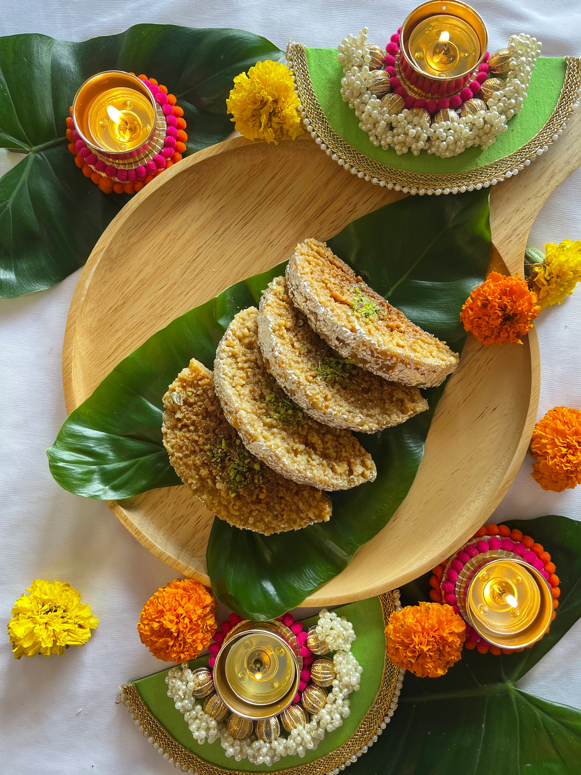 Sliced golden cake